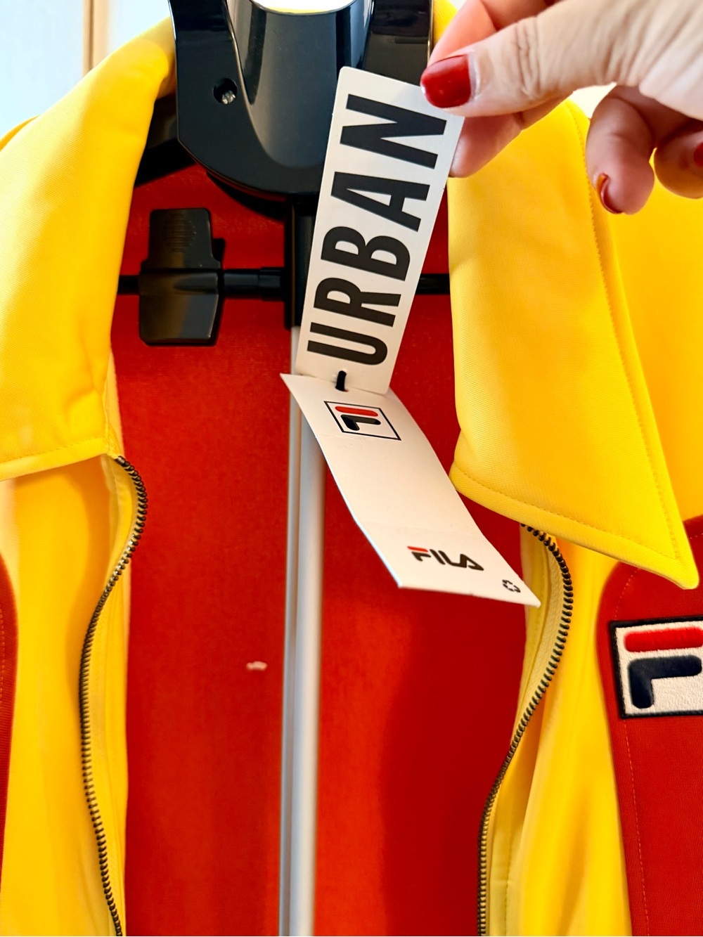 Fila Yellow & Red Colorblock Zip Jacket Small - Picture 7 of 16